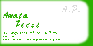 amata pecsi business card